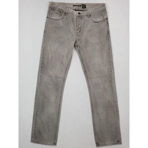 John Varvatos Jeans Mens 34x32 Light Gray Slim Straight Denim Pants